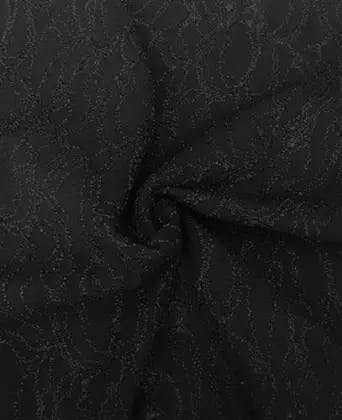 1 Pc of Black Nylon Spandex French Lace Fabric by The Yard Scalloped Edge