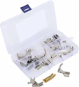 LANTRO JS Multi-Functional Lockstitch Sewing Machine Presser Foot Kit, 14 Pieces for Various Sewing Needs