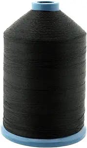 1 Pc of Black Tex 70 Bonded Nylon Thread #69, 6000 Yards Spool for Leather Upholstery