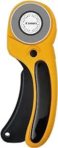 45mm Rotary Cutter, RosyMyth Fabric Cutter, for Paper, Leather Cutting, Quilting Sewing Scrapbooking, Seamstress, Tailors (Yellow)