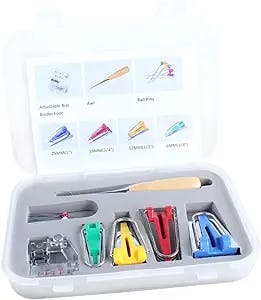 VILLCASE Stiching Machine for Home Quilling Tool Easy Sewing Machine Simple Offset Tape Making Machine Bias Maker Bias Tape Maker Kit Sewing Machine Tool Kit Quilting Tools Binder Foot Kit
