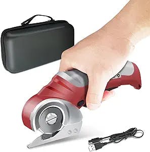 Fstcrt Cordless Electric Scissors,Electric Cutter,Cloth and Cardboard Cutter, Carpet Cutter Tool,Electric Shears,Rotary Cutter for Fabric,Rotary Scissors,Multi-Cordless Cutting Tool with storage box
