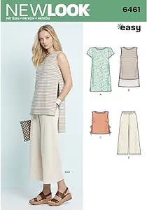New Look Patterns Misses' Dress, Tunic, Top and Cropped Pants A (6-8-10-12-14-16-18) 6461