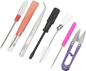 Sewing Machine Kit, Reliable 7pcs Easy Maintenance Sewing Machine Repair Kit with Tweezers for Sewing Machine