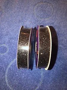 2 Pcs of 5 Yards Black Glitter Sparkly Wired Ribbon 5/8"W