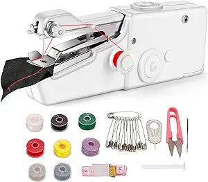Handheld Sewing Machine, YOCEHOMI Quick Sewing Portable Sewing Machine, Mini Handheld Sewing Machine, Portable Sewing Machine Suitable for Home - White