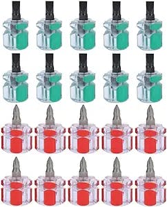 20-Piece Stubby Screwdriver Set for Sewing Machine Repair & DIY Sewing Accessories – Compact Tool Kit with Slot & Cross Heads for Home & Professional Use