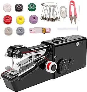 Handheld Sewing Machine, Mini Handheld Sewing Machine for Quick Stitching,Portable Sewing Machine Suitable for Home,Travel and DIY,Electric Handheld Sewing Machine for Beginners,Black