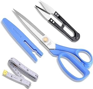 firiKer Sewing Scissors Kit, Lightweight Fabric Scissors Tailor Shears,With Measuring Tape and Yarn Thread Cutter for Fabric, Leather Cutting, Sewing, Dressmaking, Tailoring, Altering(9Inch)