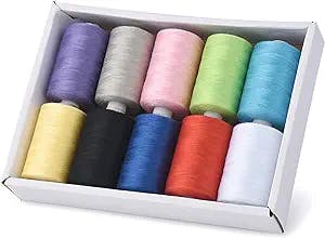 Moon Waves Sewing Thread 40 Colors 1000 Yards Per Spool 40S/2 Polyester 15 Color Sets Options for Sewing Machine,Embroidery Machine,Hand Sewing (10 Common Colors)