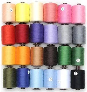 KEIMIXJIA Polyester Sewing Threads 24 Colors 1000 Yards Each Spools Sewing kit for Hand & Machine Sewing