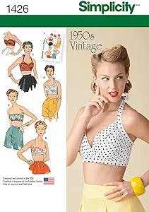 Simplicity US1426D5 Women's Vintage Fashion 1950's Bra Sewing Pattern Kit, Code 1426, Sizes 4-12