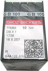 ckpsms GROZ-BECKERT Needle in Clear Plastic Box- 100PCS Groz Beckert DBX1 1738 16X257 Sewing Machine Needles (Groz Beckert DBX1 11/75)