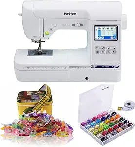 Brother SE1900 Sewing and Embroidery Machine with Threads and Sewing Clips Set Bundle (3 Items)