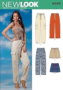 New Look 6055 Misses' Pants and Shorts Sewing Pattern, Size A (6-8-10-12-14-16)