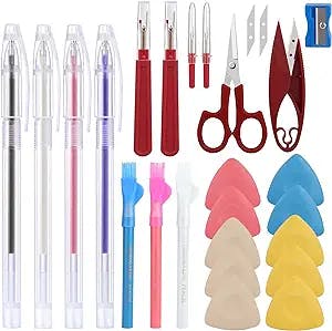 Sewing Seam Ripper Tool, Stitch Remover and Thread Cutter+Tailors Chalk,Sewing Fabric Markers and Tracing Tools
