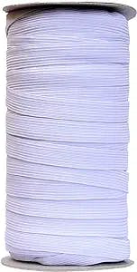 50 Yards Length Flat Elastic Band for Sewing Stretch Elastic Cord for DIY Projects, Arts and Crafts (White, 1/2 Inch Width)