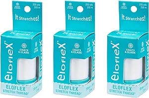 C&C Eloflex Streatchable Thread 3 - Pack of White Thread