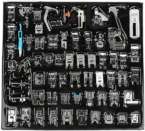 62pcs Sewing Machine Presser Foots Set, Sewing Machine Accessories Kit for Brother, Babylock, Singer, Elna, Toyota Sewing Machines