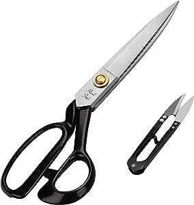 Handi Stitch Tailor Dressmaking Scissors and Yarn Thread Snippers - Heavy Duty 20.32cm/8 Inch Stainless Steel Sharp Shears - For cutting Fabric, Clothes, Leather, Denim, Altering, Sewing & Tailoring
