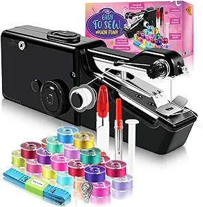 35PCS Accessories Handheld Sewing Machine, Mini Sewing Machine for Beginners and Adults, Electric and Portable Sewing Machine Easy to Use and Fast Stitch Suitable for DIY, Clothes, Curtains, Travel