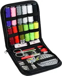 Sewing Kit, 74 Pcs Portable Mini Sewing Kit for Home Travel Sewing Accessories with 12 Color Thread, Tape Measure, Needles, Scissors and Other Accessories