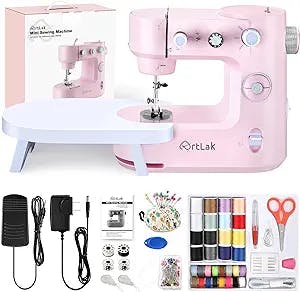 Sewing Machines for Beginner, ArtLak Portable Sewing Machine Mini with 16 Built-in Stitches and Reverse Sewing, Multi-function Mending Machine Small with Accessory Kit Pedal for Valentines Day Gifts