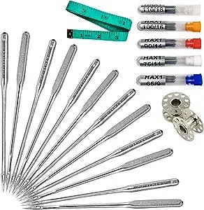 Sewing Machine Needles, Pack of 100, for Singer, Brother, Janome, Varmax and Home Sewing Machines. Universal Standard Needles in Sizes 65/9, 75/11, 90/14, 100/16, 110/18 (100)
