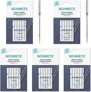 25 Schmetz Jeans Denim Sewing Machine Needles 130/705H-J Size 110/18