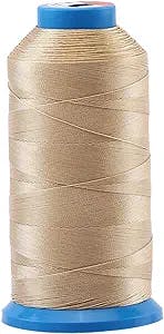 Selric [1500 Yards/Coated/No Unravel /21 Colors Available] Heavy Duty Bonded Nylon Threads #69 T70 Size 210D/3 for Upholstery, Leather and Other Heavy Fabric (Khaki)
