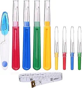 Elisel 10 PCS Assorted Color Sewing Seam Rippers and Sewing Thread Removers Kit, Hand-held Stitch Ripper Sewing Tools, with 1 Scissor and 1 Soft Tape Measure (10PCS-Ripper Set)