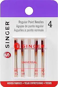 SINGER 4715 Universal Regular Point Machine Needles, Size 80/11, 4-Count,