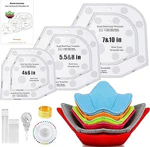 Wenmpopo Bowl Cozy Pattern Template, Bowl Cozy Template Cutting Ruler Set,DIY Kitchen Art Craft Sewing Template,Without Sewing Machine Can Still Do It,3 Sets Includ 6 Sizes: 4&6 in/ 5.5&8 in/ 7&10 in
