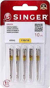 SINGER 10-Pack Stretch 2045 Sewing Machine Needles, Size 110/18