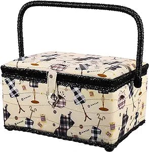 SINGER Sewing Basket, Plaid Forms Print: A Sewing Essential for Beginners a