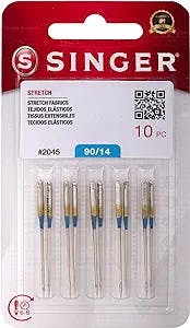 SINGER 10-Pack Stretch 2045 Sewing Machine Needles, Size 90/14