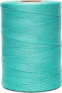 EXKALAFUL Wax Thread,852Yards 150D 0.8mm Flat Polyester Line for Leather Sewing Repair Shoes Hand Craft DIY Production Suitable for Heavy Sewing(Aquamarine)