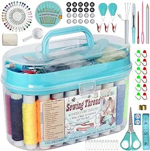 colored bird Sewing kit Thread (Blue S)