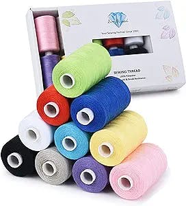 Simthread All Purposes Sewing Thread, 10 Spool 1000 Yards Polyester Thread for Sewing, Handy Polyester Sewing Threads for Sewing Machine - (Basic Color Series)