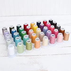 Wooly Nylon Thread by Threadart - 40 Color Set - 1000 Meter Spools - Serger Sewing Stretchy Thread
