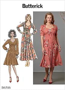 Slay Your Sewing Game with Butterick B6586E5 Easy Women's Dress Patterns