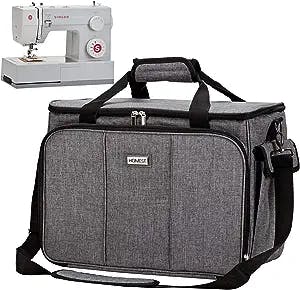 HOMEST Sewing Machine Carrying Case with Multiple Storage Pockets, Universal Tote Bag with Shoulder Strap Compatible with Most Standard Singer, Brother, Janome, Grey (Patent Design)