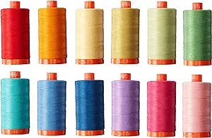 Aurifil Christa Quilts Piece and Quilt Colors Thread Kit 12 Large Spools 50 Weight