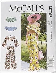McCall's Patterns Misses' Tops and Pants, Y (XSM-SML-MED)