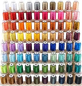 New brothread 80 Spools Polyester Embroidery Machine Thread Kit 500M (550Y) Each Spool - Colors Compatible with Janome and Robison-Anton Colors