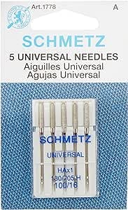 Euro-Notions Universal Machine Needles-Size 16/100 5/Pkg